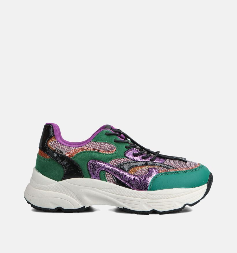 Posh by Poelman Baskets en Vert/Violet pour filles (363034) - pour semelles orthopédiques