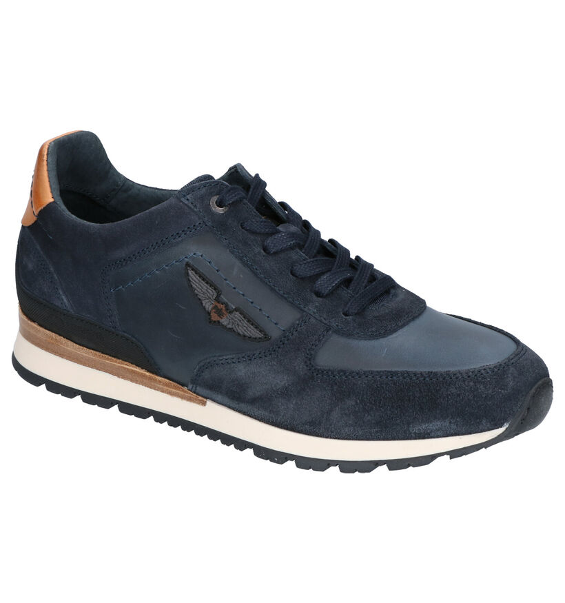 PME Legend Spartan Blauwe Veterschoenen in daim (254781)