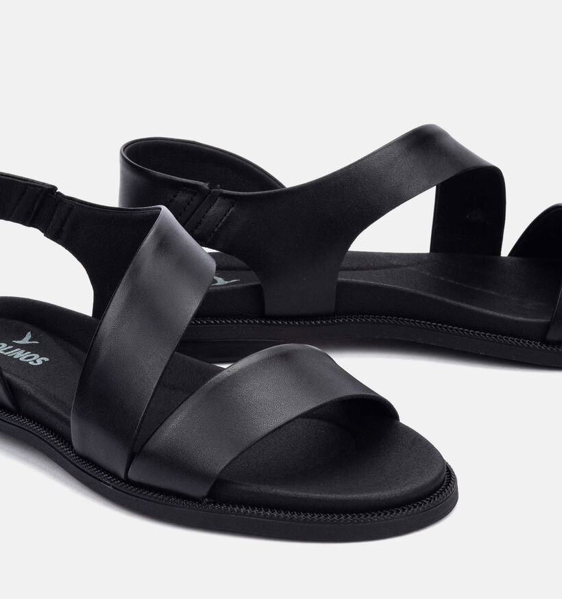 Pikolinos Navia Zwarte Platte Sandalen voor dames (370547)