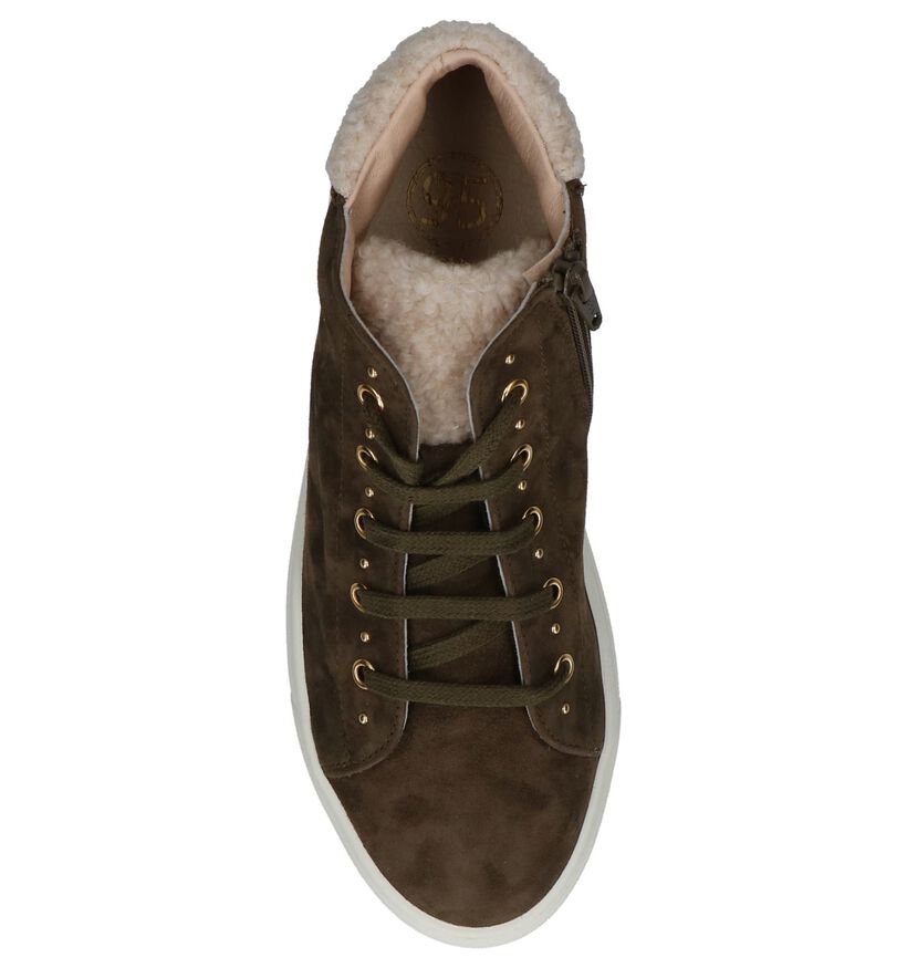 River Woods Baskets hautes en Vert kaki en daim (231763)
