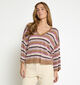Minus Jolina Knit Bruine/Roze Trui Strepen voor dames (359826)