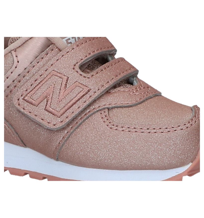 New Balance YV574 Baskets en Bleu en cuir (253359)