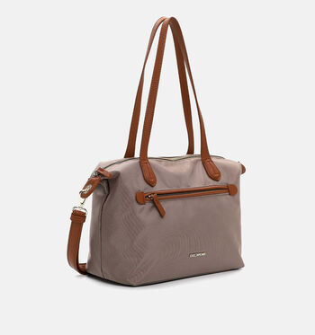 Emily & Noah Shoppers Taupe/Blauw