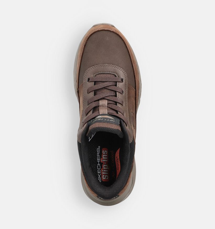 Skechers Arch Fit Orvan Moxley Donkerbruine Loopschoenen voor heren (379526) - geschikt voor steunzolen