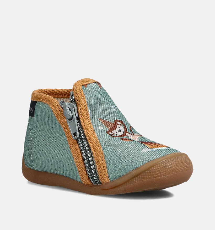 Bellamy Paulin Circus Pantoufles en Vert pour filles, garçons (364953)