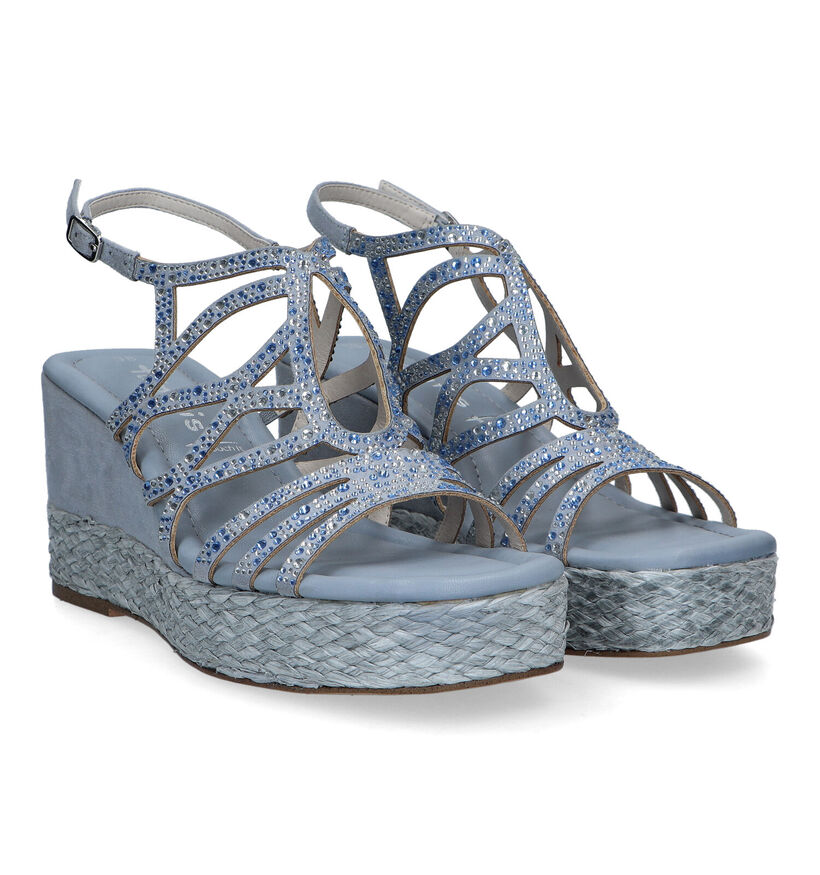 Tamaris Blauwe Sandalen met sleehak voor dames (325584)