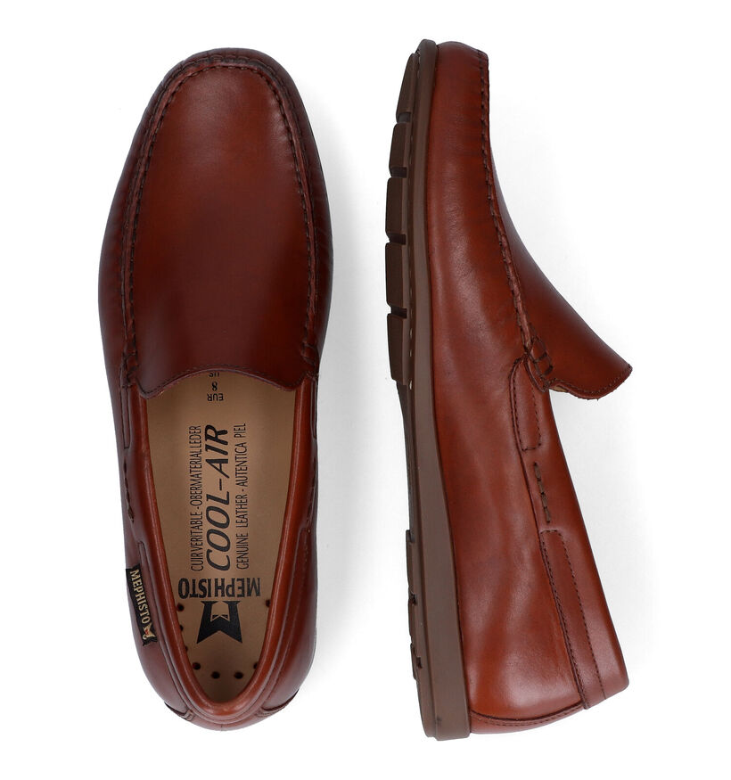 Mephisto Algoras Toby Mocasins en Cognac pour hommes (323394) - pour semelles orthopédiques