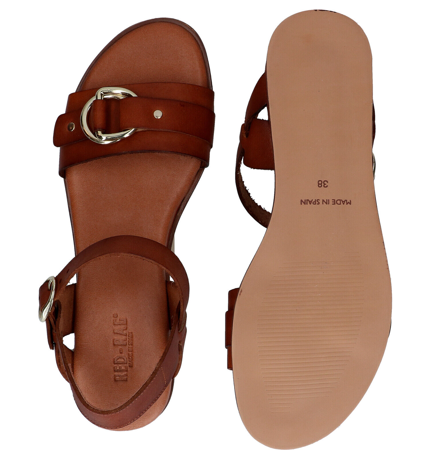 Red rag sandalen clearance cognac dames