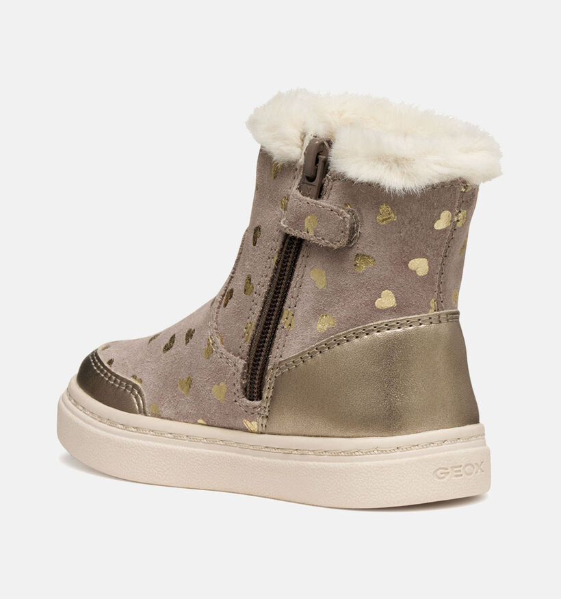 Geox Nashik Bottes hautes en Beige pour filles (361909) - pour semelles orthopédiques