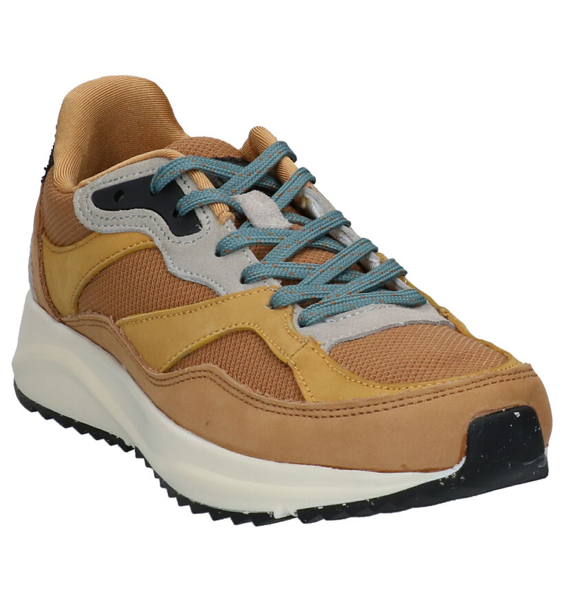 Woden Baskets casual en Jaune ocre en cuir (254200)