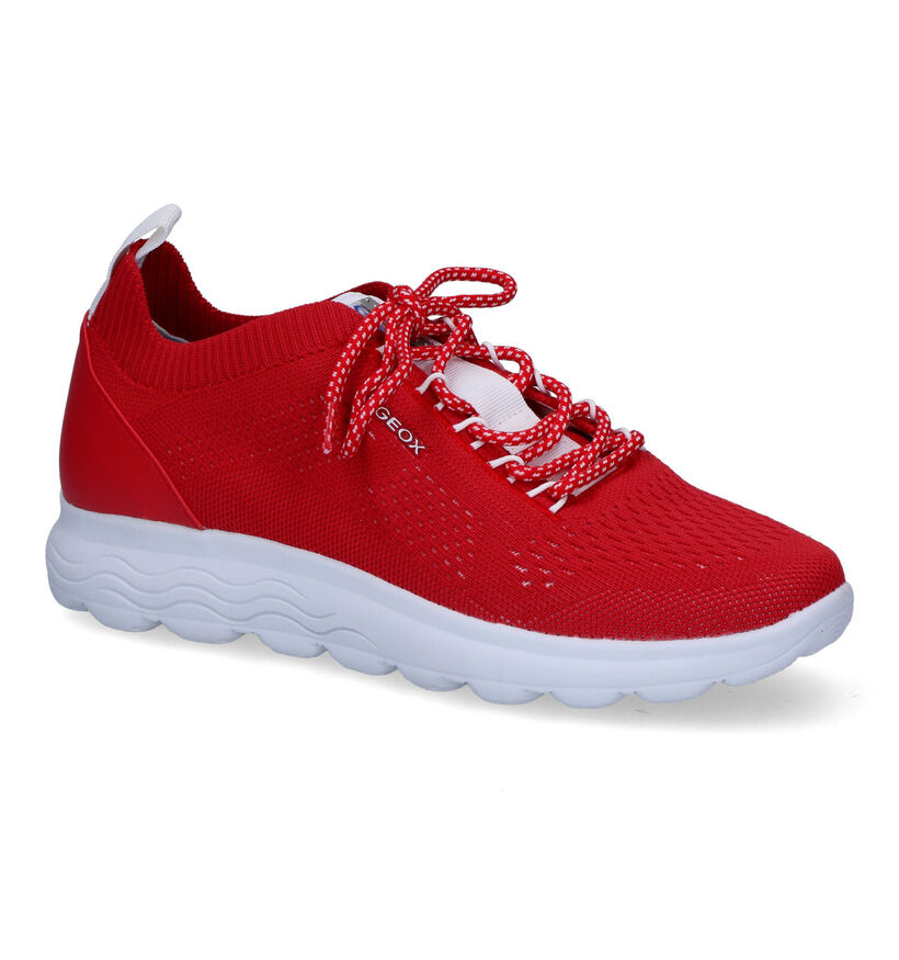 Geox Spherica Rode Sneakers voor dames (303645) - geschikt voor steunzolen