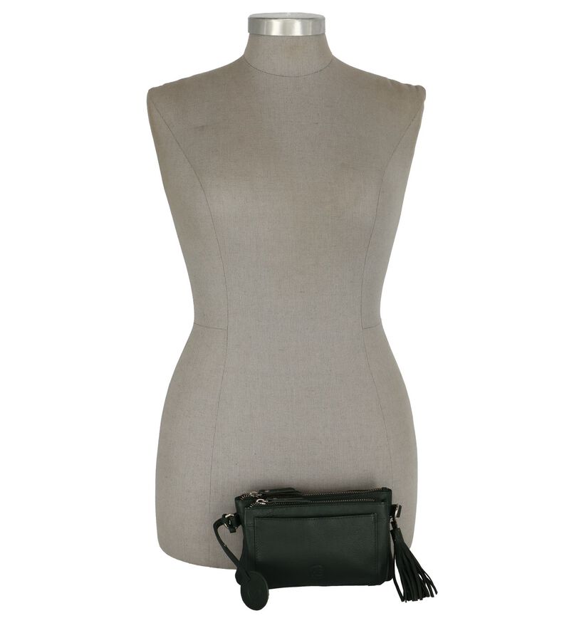 Donkergroene Hampton Bays Crossbody Tas in leer (235331)