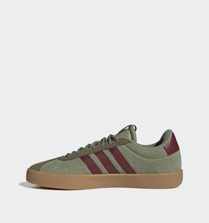 adidas VL Court 3.0 Baskets en Vert kaki/Bordeaux pour hommes (365422) - pour semelles orthopédiques