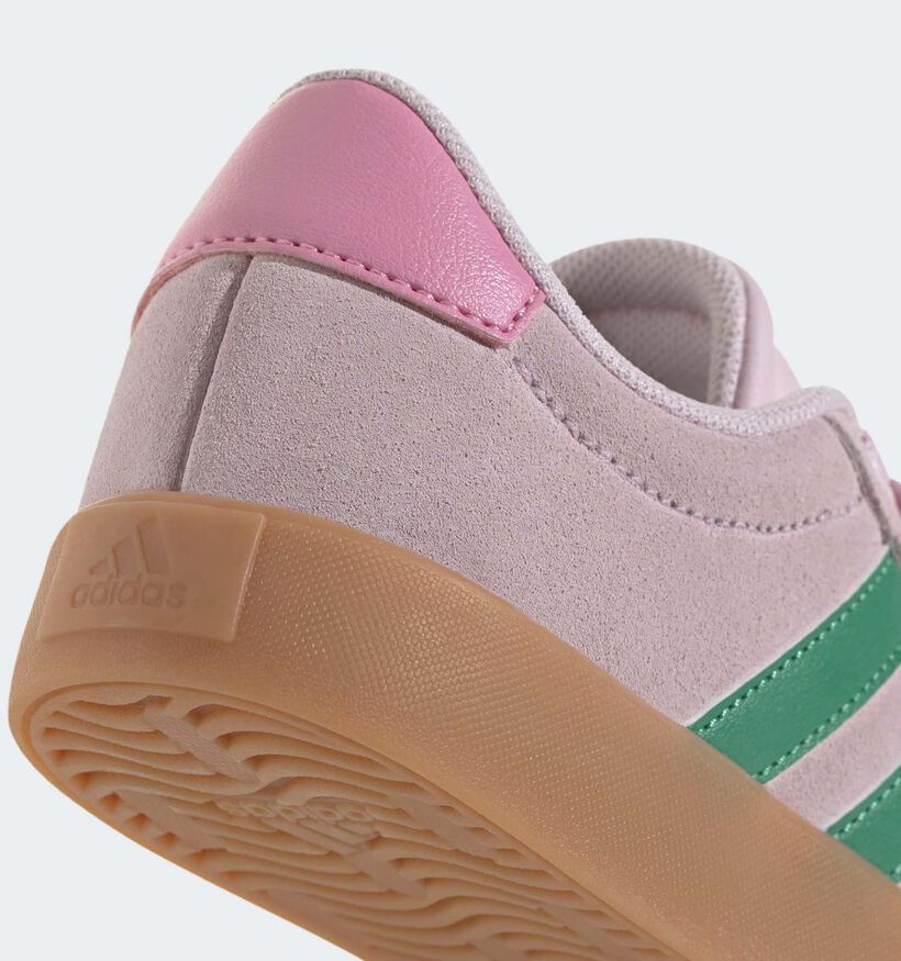 adidas VL Court 3.0 Roze/Groene Sneakers voor meisjes (372717) - geschikt voor steunzolen