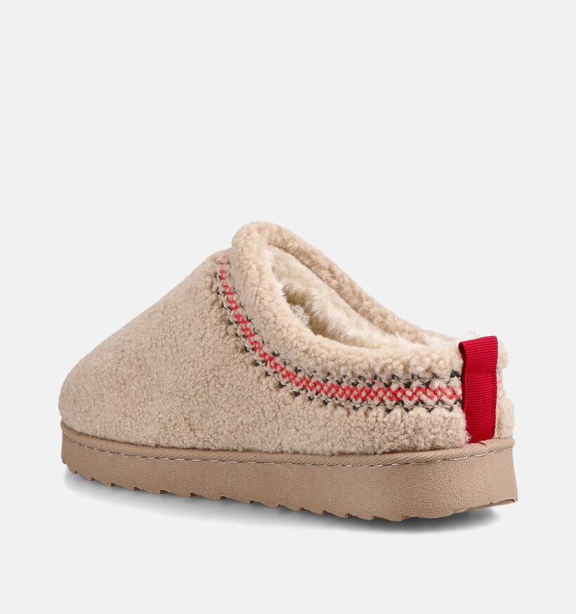 Torfs Home Teddy Pantoufles ouvertes en Beige pour femmes (380862)