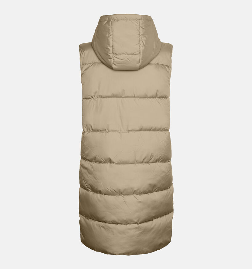 Pieces Bee Doudoune longue sans manches en Beige pour femmes (342970)