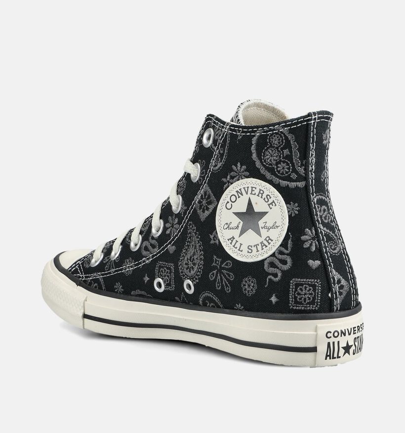 Converse Chuck Taylor All Stars Paisley Baskets en Noir pour femmes (376044) - pour semelles orthop&eacute;diques
