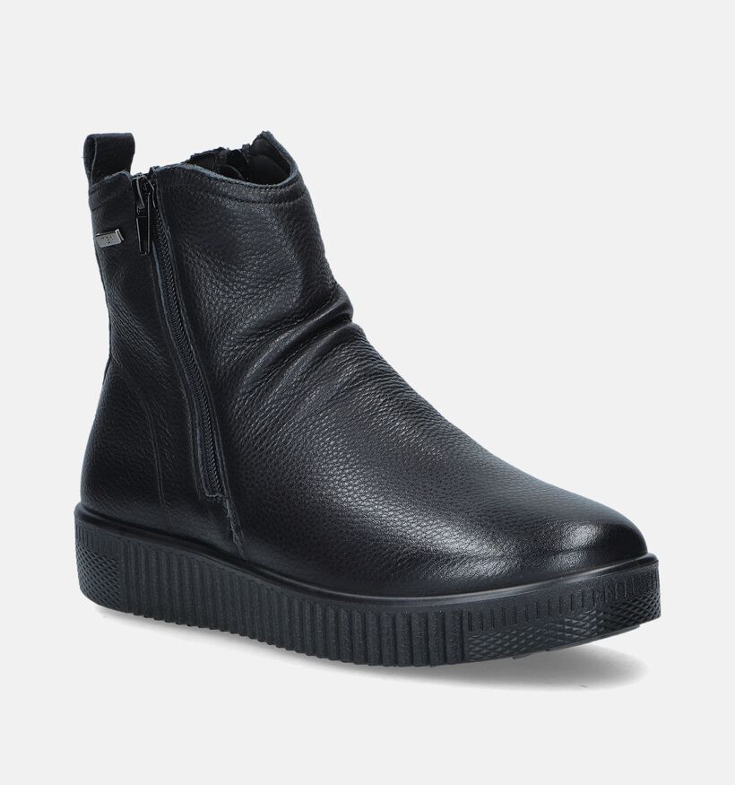 G-Comfort Zwarte Platte enkellaarzen voor dames (348558) - geschikt voor steunzolen