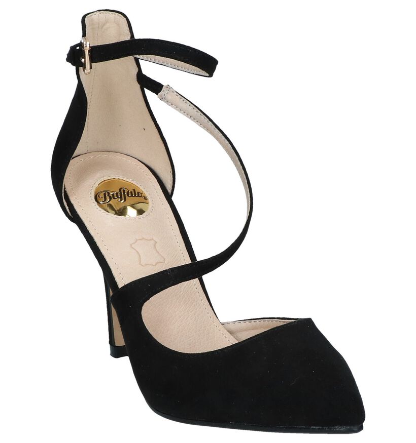 Zwarte Pumps met Bandje Buffola in stof (240472)