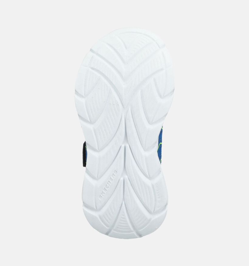 Skechers Flex Glow Ultra Baskets basses en Bleu/Fluo pour gar&ccedil;ons, filles (375727)