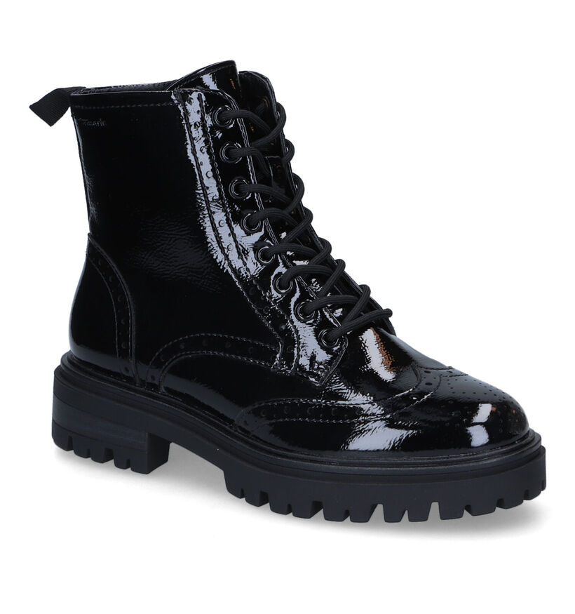 Tamaris Boots à lacets en Noir en simili cuir (315506)