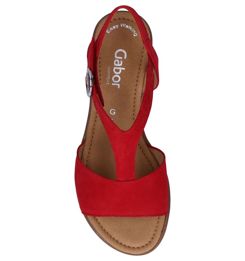 Gabor Easy Walking Sandales en Rouge en daim (245469)