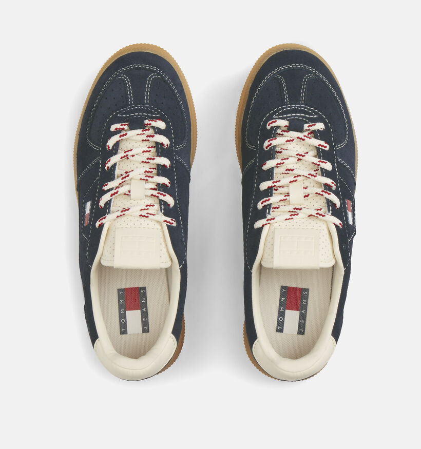 Tommy Hilfiger The Greenwich Edge Suede Baskets casual en Bleu Fonc&eacute; pour femmes (374895) - pour semelles orthop&eacute;diques