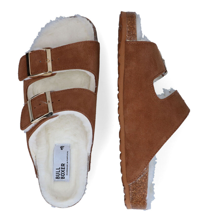 Bullboxer Pantoufles ouvertes en Cognac en daim (298758)