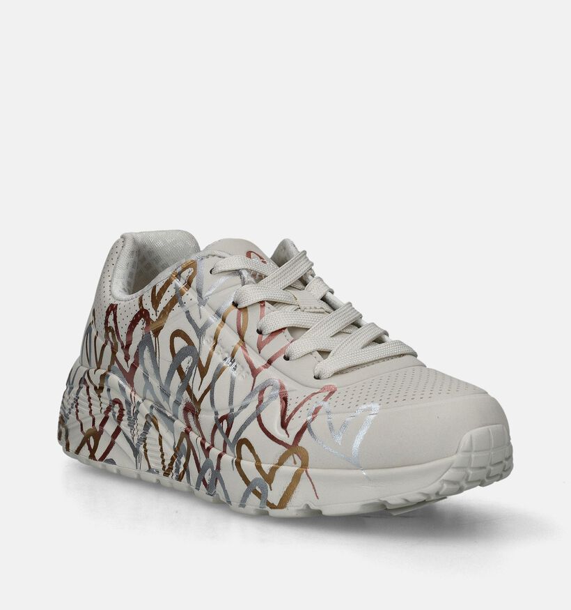 Skechers Uno Lite Metallic Love Beige Sneakers voor meisjes (345259)