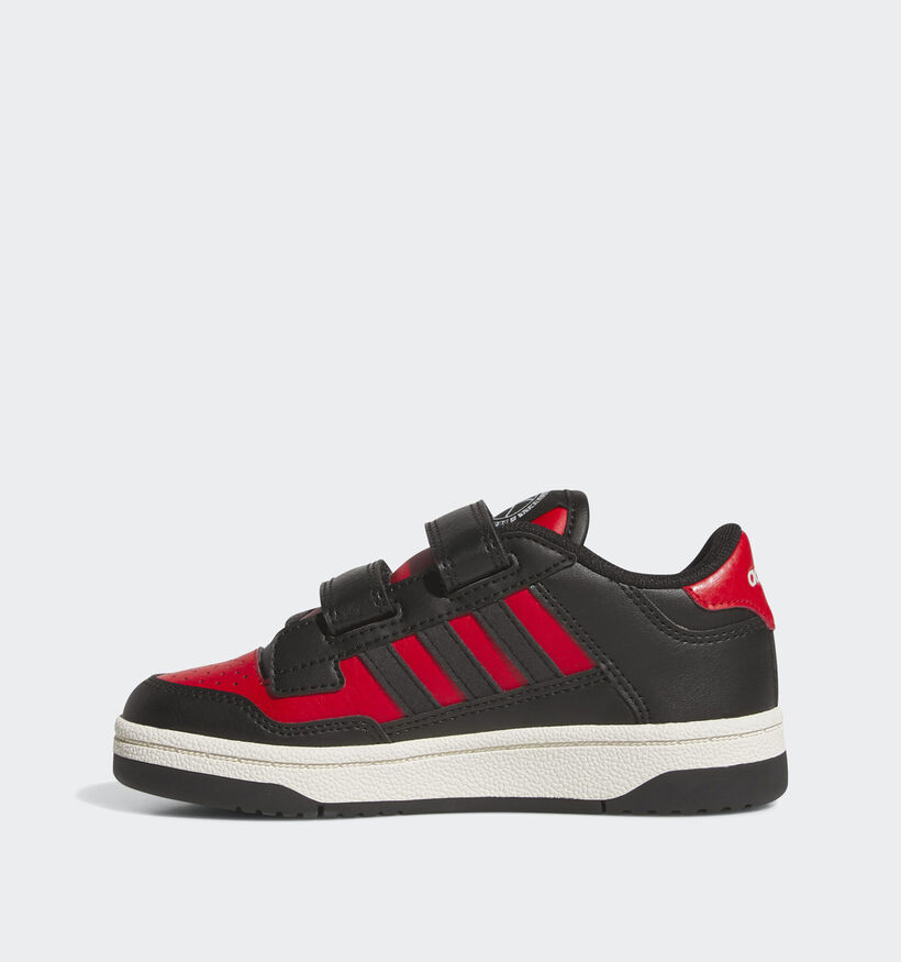 adidas RAPID COURT CF Zwart/Rode Sneakers voor meisjes, jongens (359672) - geschikt voor steunzolen