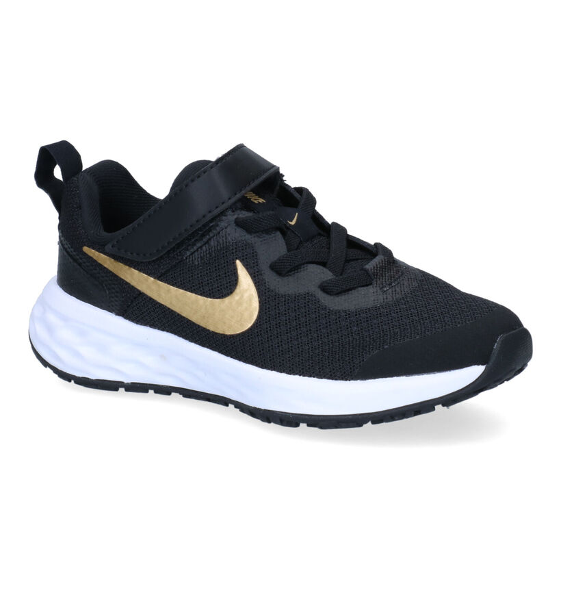 Nike Revolution 6 PS Zwarte Sneakers in kunstleer (316275)