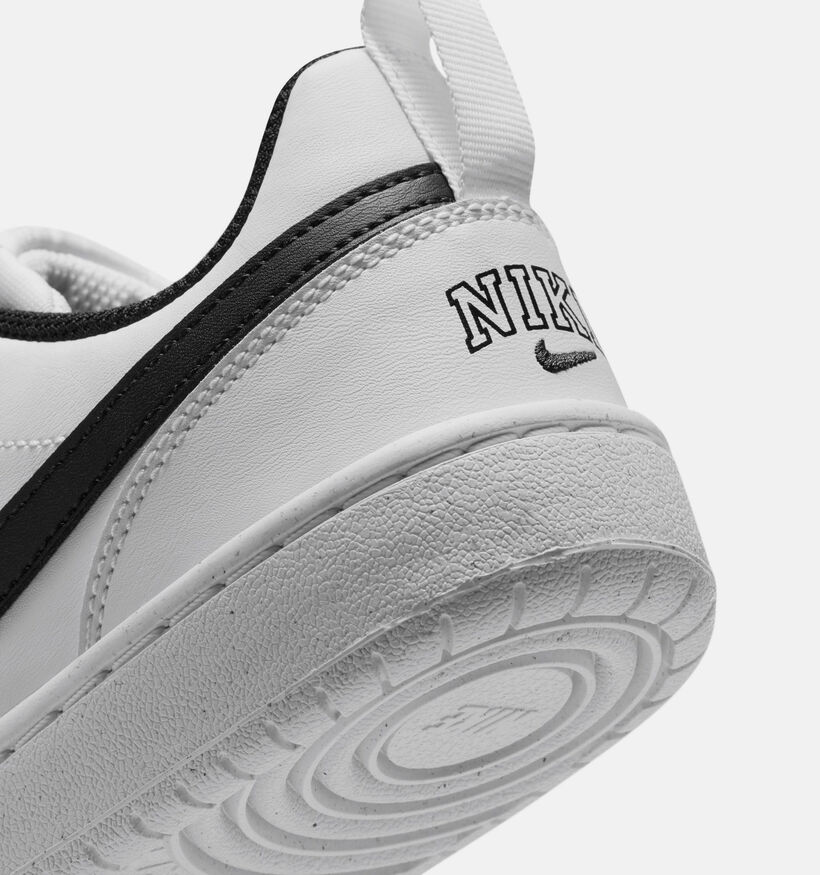Nike Court Borough Low 2 Witte/Zwarte Sneakers voor jongens (380741)