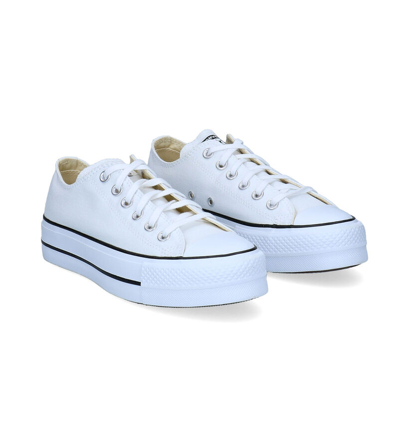 Converse AS Platform OX Witte Sneakers in stof (314817)