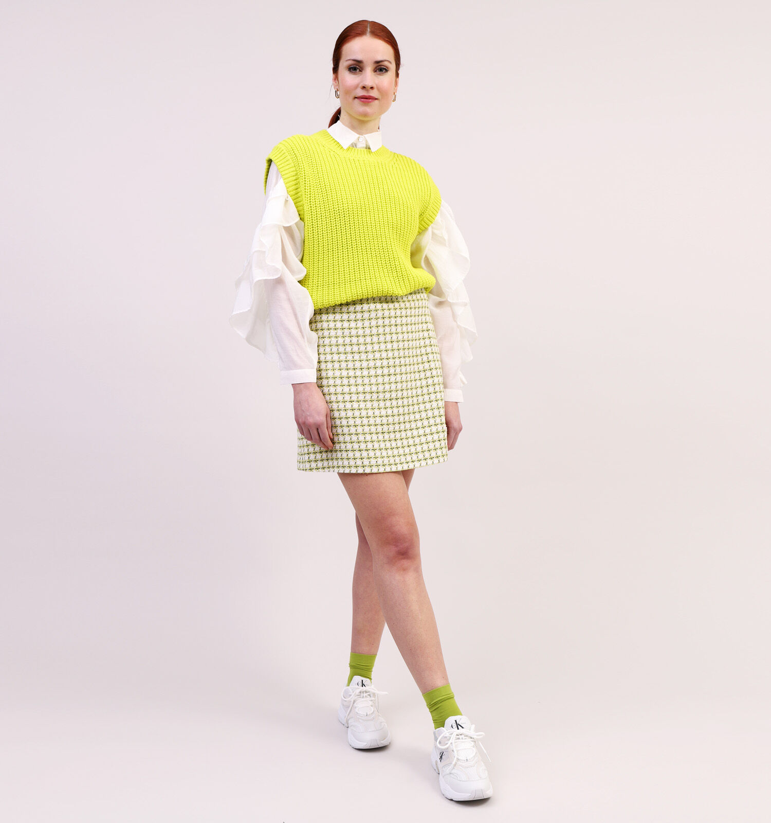 comma casual identity Gele Geruite Rok Dames Rokken Online op TORFS.BE