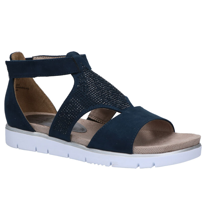 Jana SoftFlex Blauwe Sandalen in stof (270842)