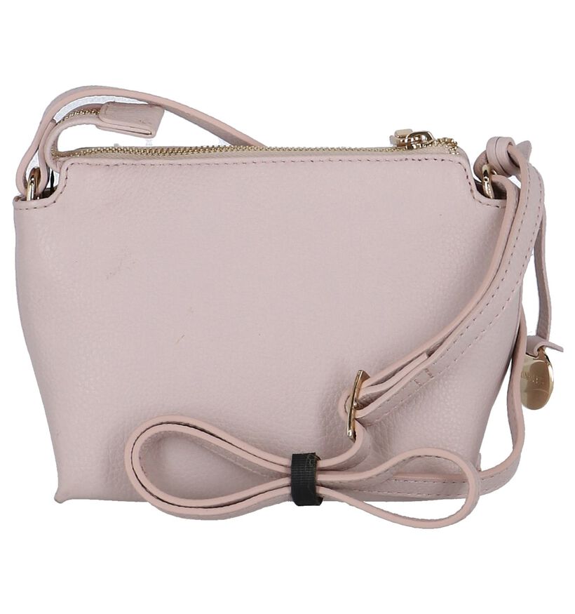 Lichtroze Crossbody Tas Crinkles in leer (248217)