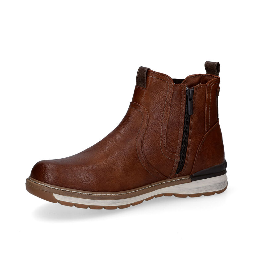 Mustang Cognac Boots in kunstleer (298242)
