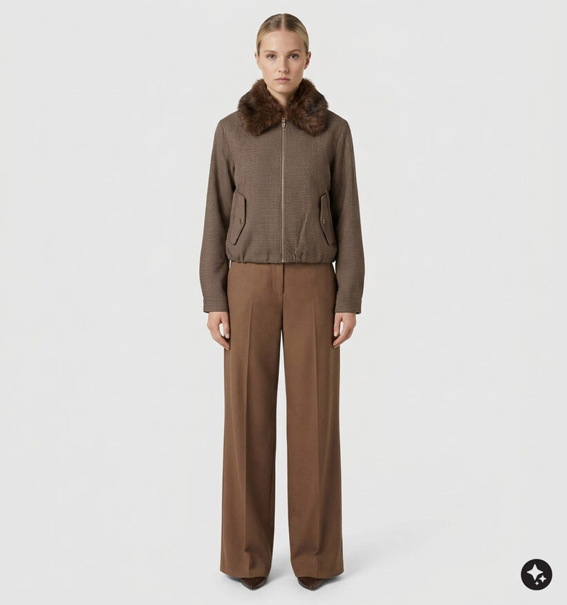 Deeluxe Original Arletta Manteau court en Marron pour femmes (382280)
