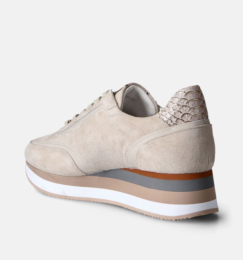 Nathan-Baume Beige Sneakers voor dames (356271) - geschikt voor steunzolen