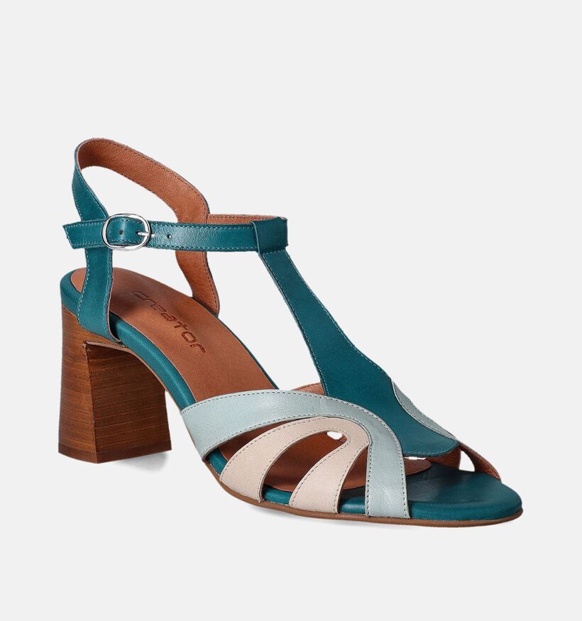 Creator Blauwe Sandalen met blokhak voor dames (357783)
