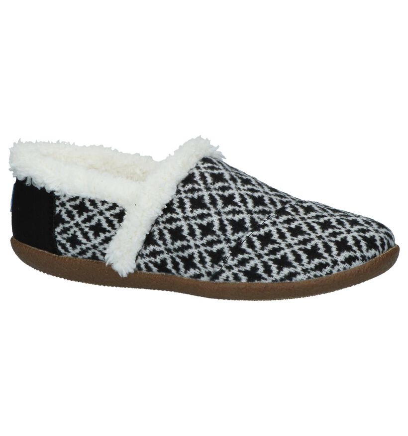 Zwart/Witte Pantoffels Toms House Slipper in stof (230800)