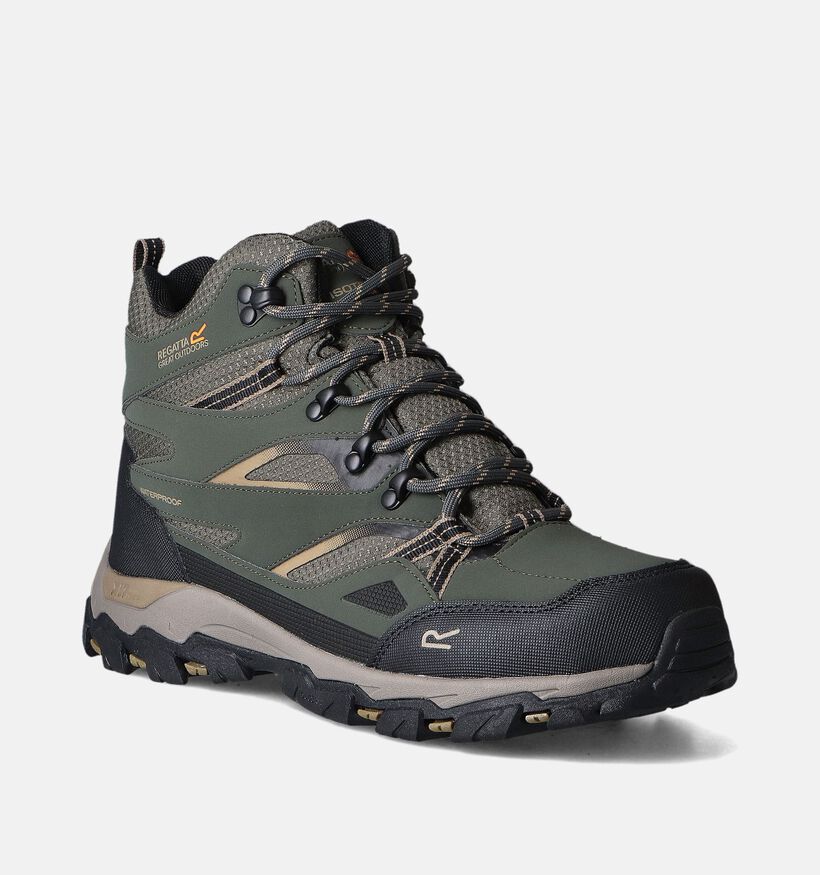 Regatta Holcombe III Chaussures de randonnée en Vert Khaki pour hommes (352347) - pour semelles orthopédiques