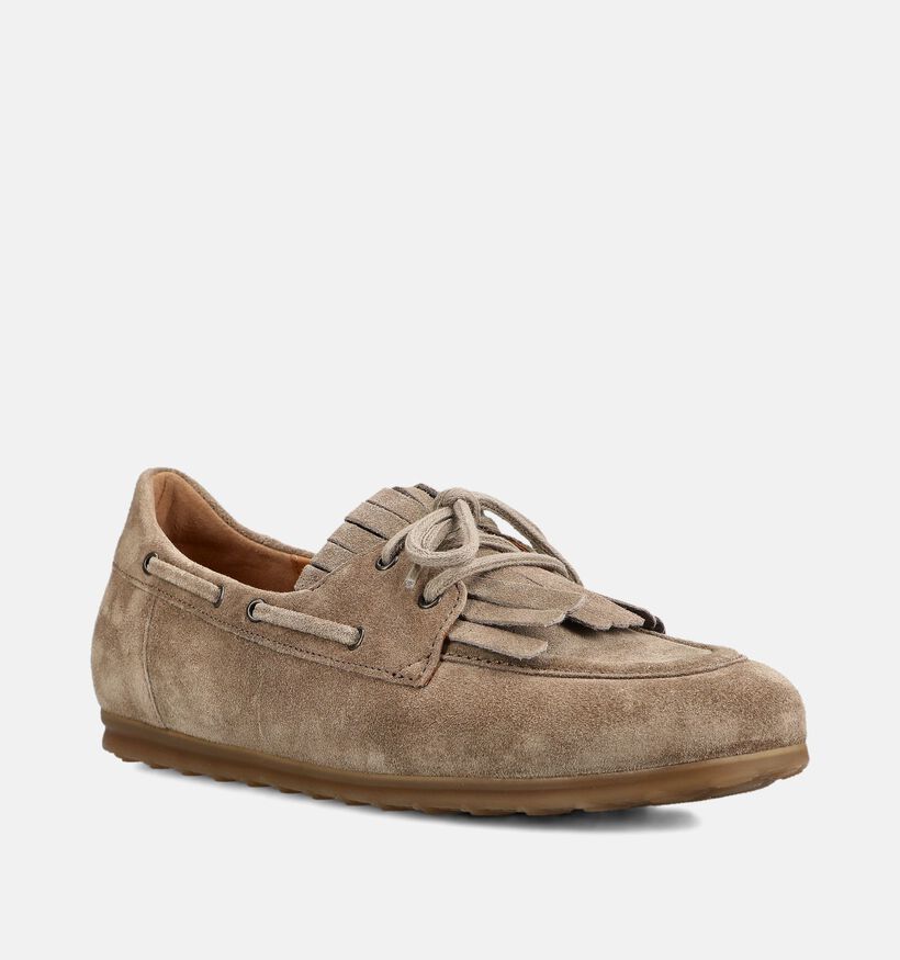 Gabor Donkerbeige Bootschoenen voor dames (378265) - geschikt voor steunzolen