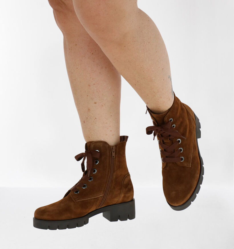 Gabor Best Fitting Bottines en Cognac en daim (282296)