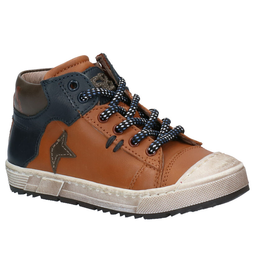 STONES and BONES Boris Cognac Hoge Schoenen in leer (255441)