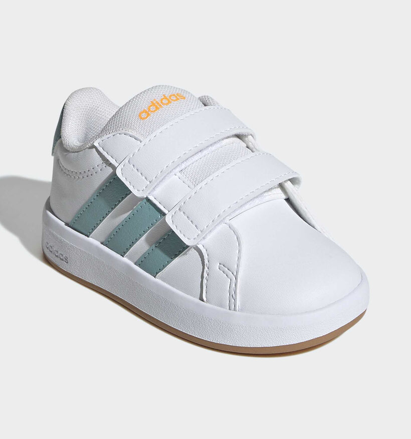adidas Grand Court 3.0 Witte/Munt Sneakers voor jongens (375457) - geschikt voor steunzolen