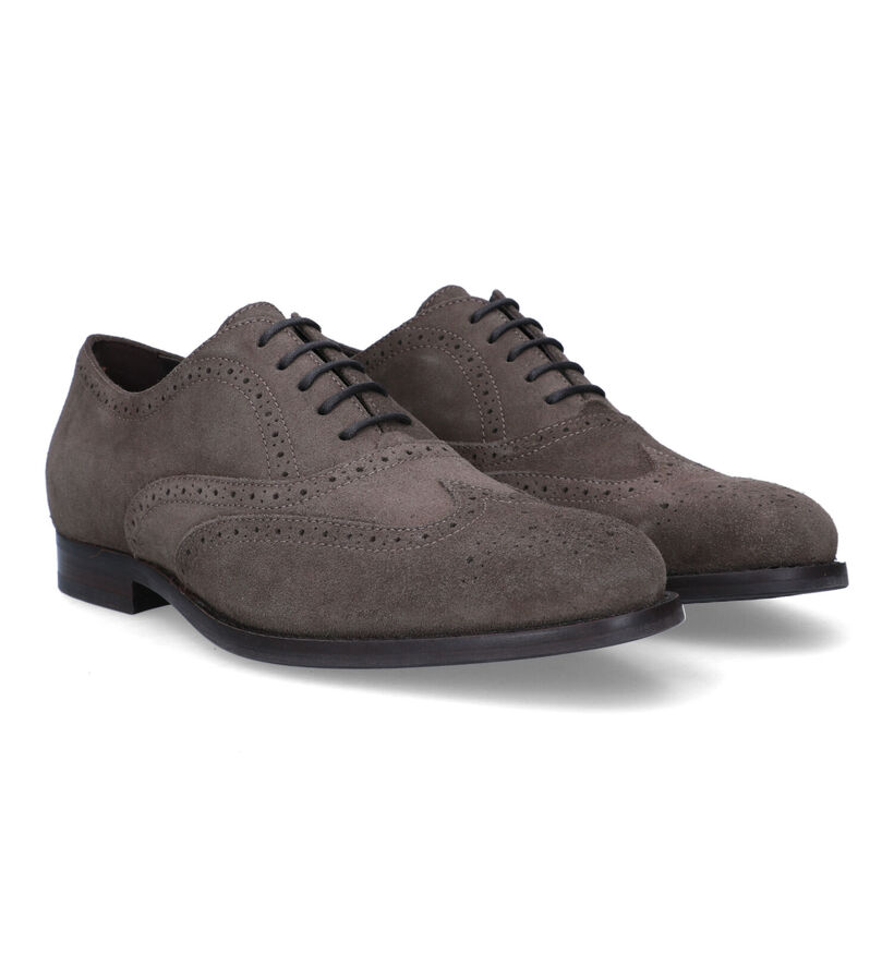 Geox Hampstead Blauwe Geklede Veterschoenen in daim (326759)