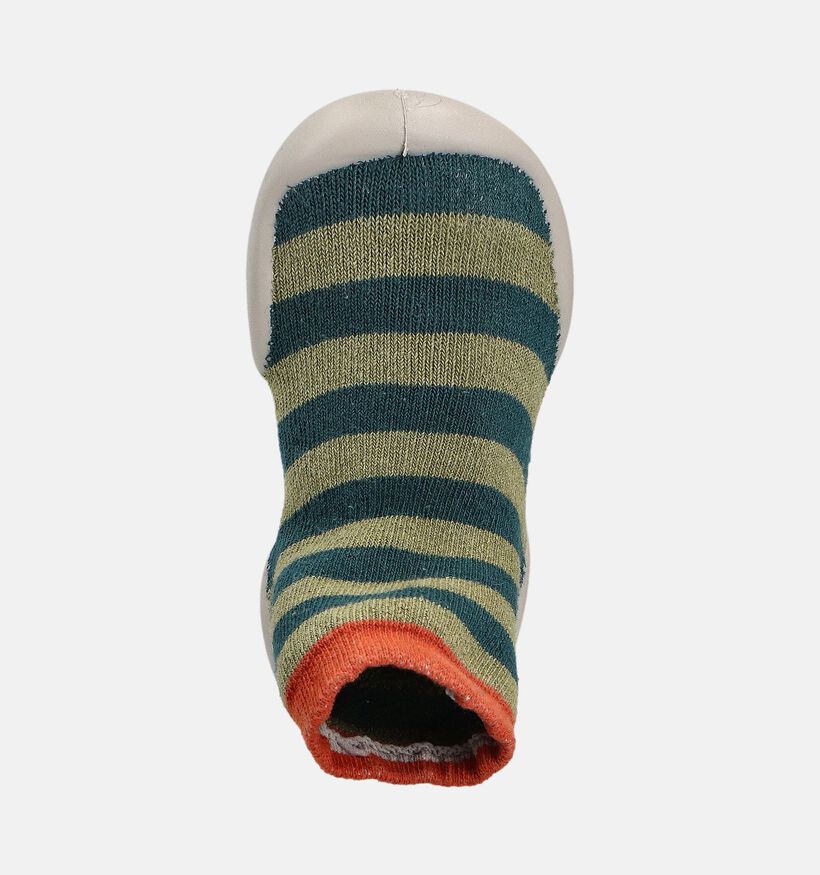 Collégien Pantoufles fermées en Vert kaki pour filles, garçons (364990) - pour semelles orthopédiques
