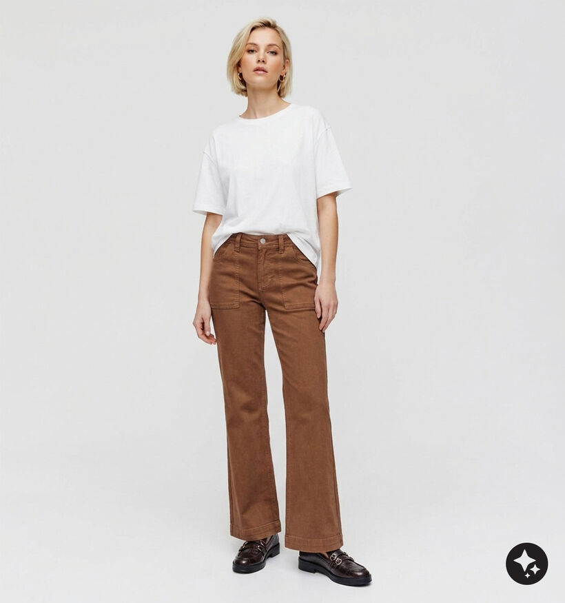 Desires Florence Pantalon classique en Brun fonc&eacute; pour femmes (379182)