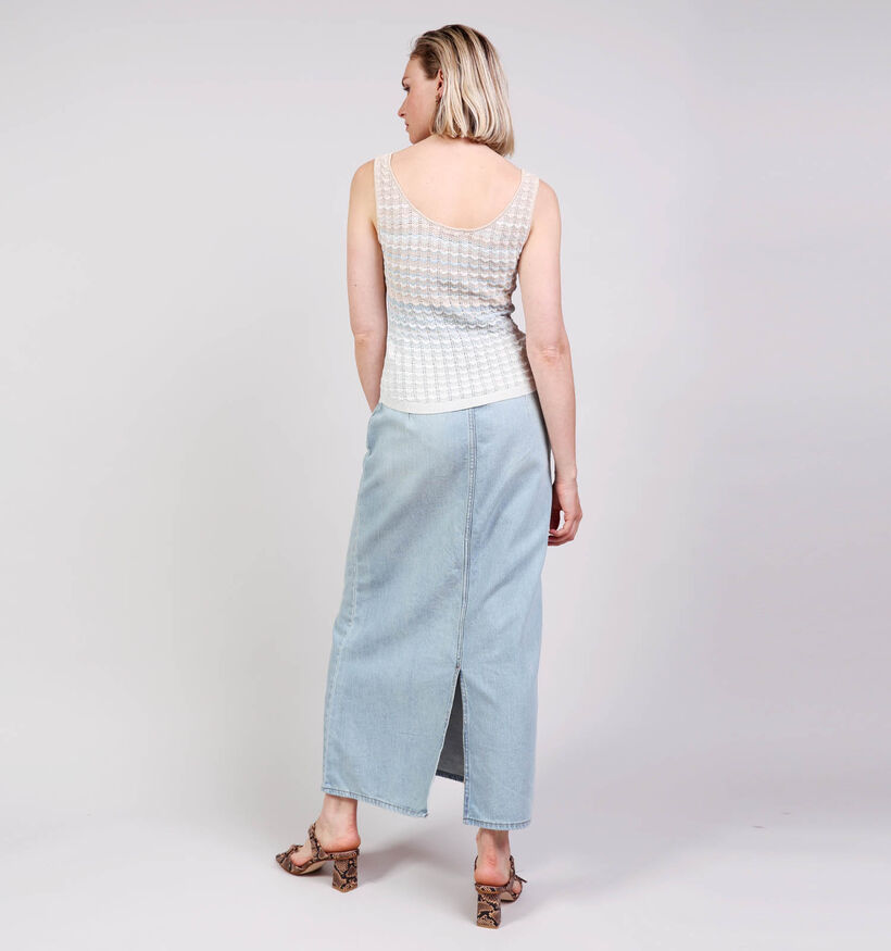 Guess Lichtbeige/Blauwe Top voor dames (370372)